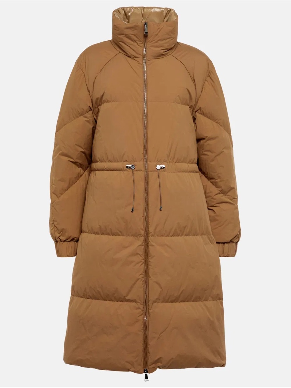 Moncler Camel Long Quilted Ski Puffer Coat